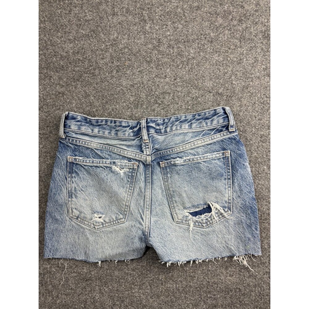 We The Free Denim Shorts Womens 27 Blue Distressed Cutoff Button Fly Raw Hem - Picture 6 of 7